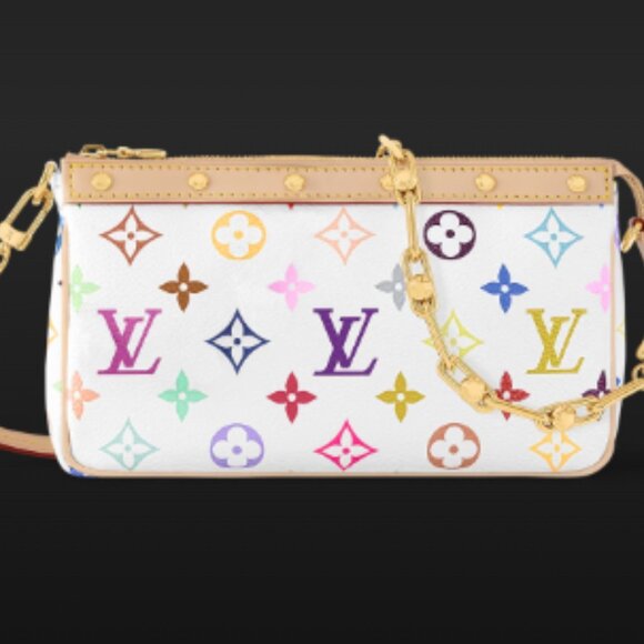 Louis Vuitton White Multicolor Wristlet - Picture 1 of 7